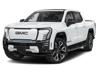 Model photograph of a white GMC Sierra EV Denali sold at Mike Haggerty Buick GMC in OAK LAWN IL
