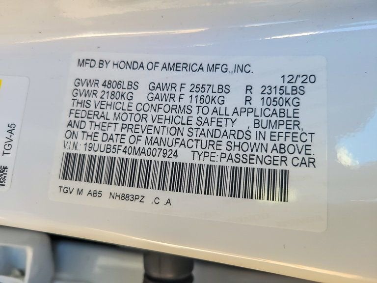 2021 Acura TLX Technology Package