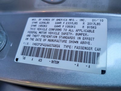 2010 Honda Accord 2.4 LX-P