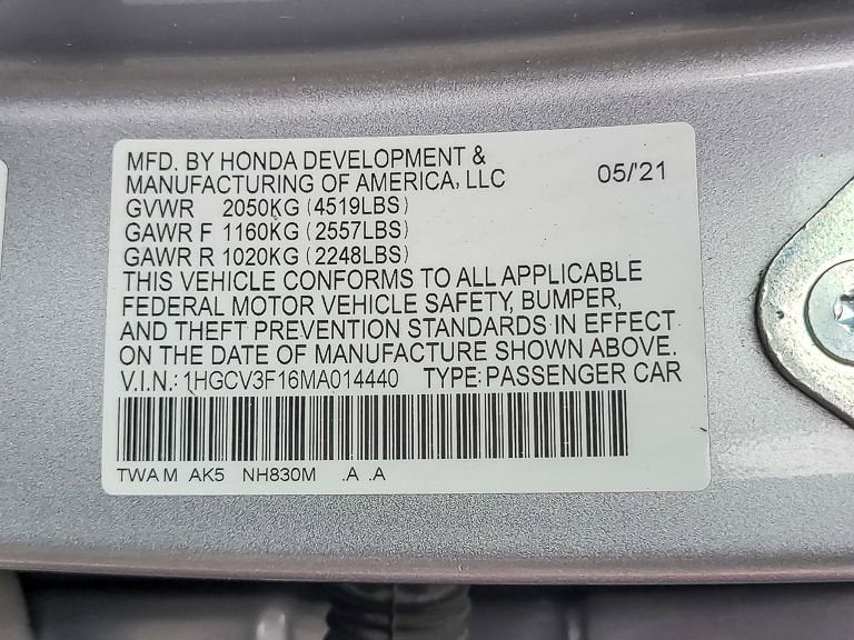 2021 Honda Accord Hybrid NA