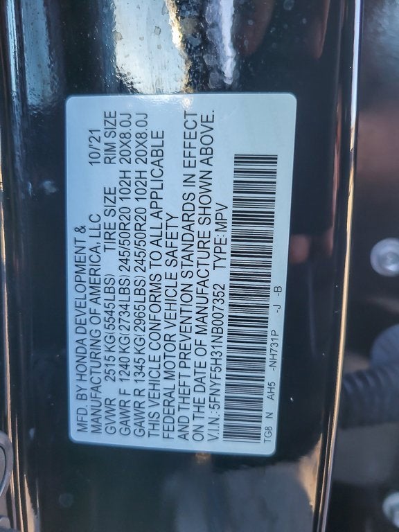 2022 Honda Pilot 2WD Sport