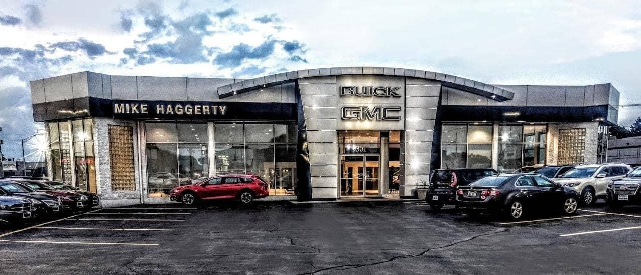 Storefront of Mike Haggerty Buick GMC dealership